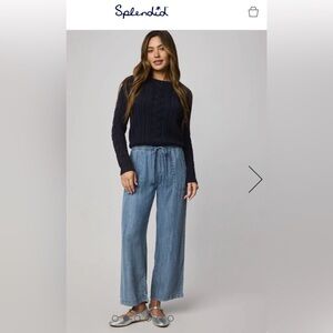 Splendid Angie Pant Navy Relaxed Drawstring